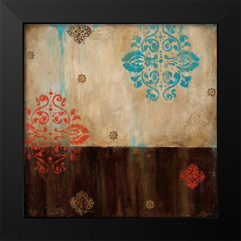 Damask Patterns I Black Modern Wood Framed Art Print by Pasion, Wani