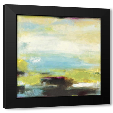 Curragh Green Black Modern Wood Framed Art Print by Pasion, Wani