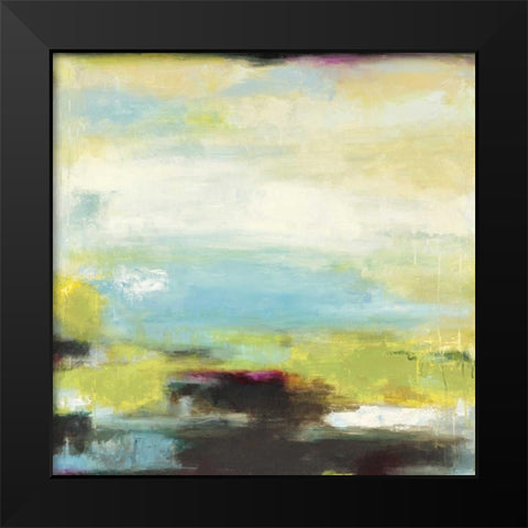 Curragh Green Black Modern Wood Framed Art Print by Pasion, Wani