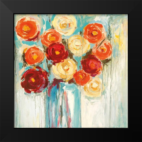 Sunlit Blooms Black Modern Wood Framed Art Print by Pasion, Wani