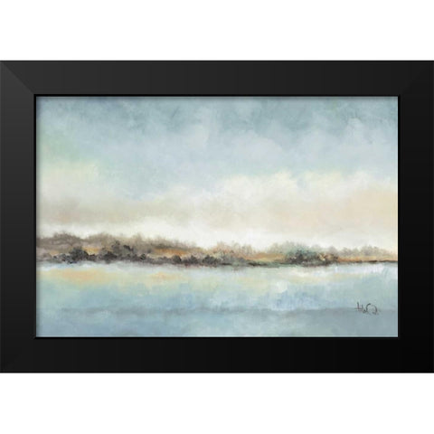 Calm Horizon Black Modern Wood Framed Art Print by Quintero, Tita