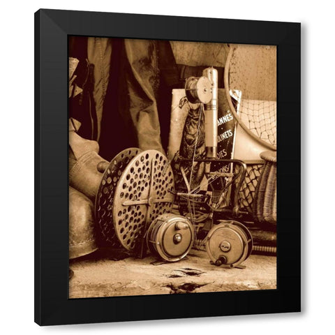 Fishing Black Modern Wood Framed Art Print by Rose, Andrew
