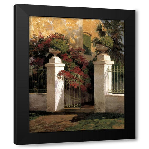 Jardi Colonial Black Modern Wood Framed Art Print by Romeu, Poch