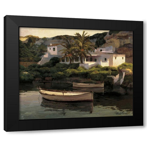 Cala San Esteban Black Modern Wood Framed Art Print with Double Matting by Romeu, Poch