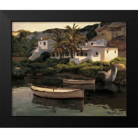 Cala San Esteban Black Modern Wood Framed Art Print by Romeu, Poch