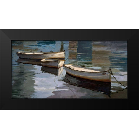 El Descanso de las Tres Barcas Black Modern Wood Framed Art Print by Romeu, Poch