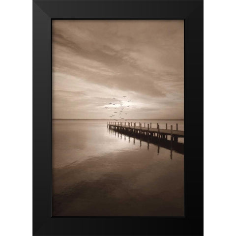 Come With Me Black Modern Wood Framed Art Print by Szilagyi, Ily