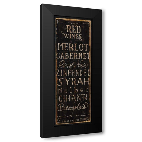Red Wines Black Modern Wood Framed Art Print with Double Matting by Sanchez, Luis