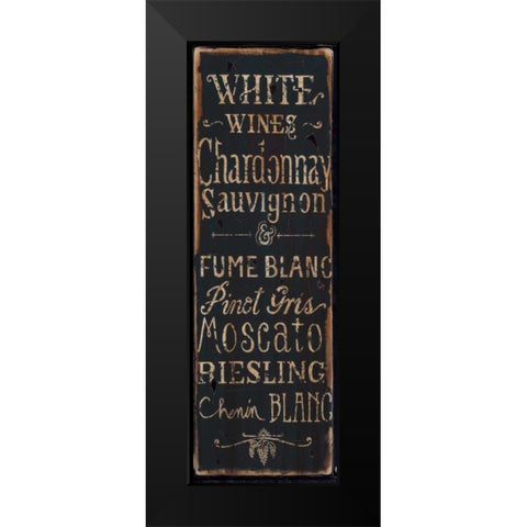 White Wines Black Modern Wood Framed Art Print by Sanchez, Luis