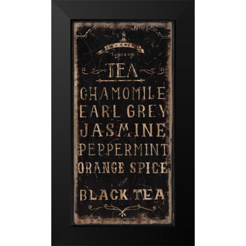 Tea Black Modern Wood Framed Art Print by Sanchez, Luis