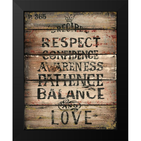 Life Recipe Black Modern Wood Framed Art Print by Sanchez, Luis