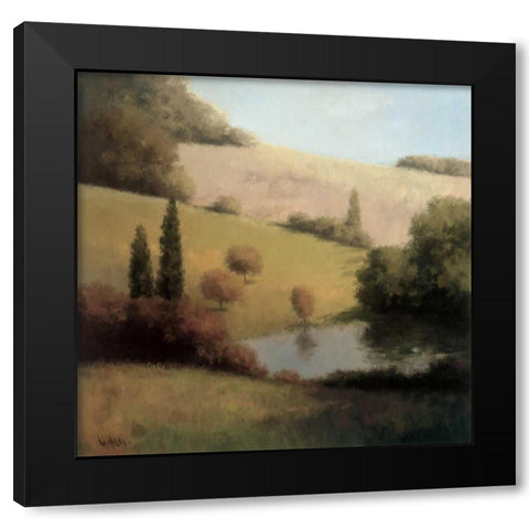 Inspired Hillsides I Black Modern Wood Framed Art Print with Double Matting by Udell
