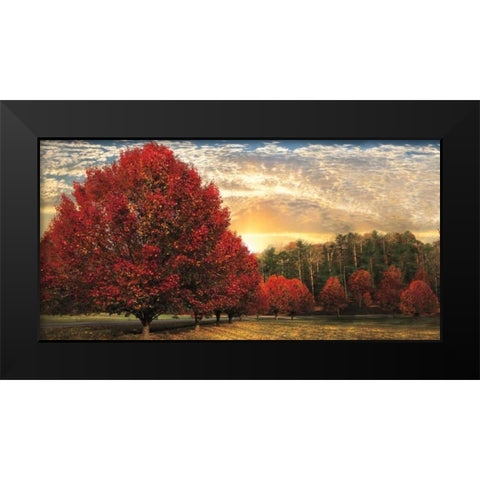 Crimson Trees Black Modern Wood Framed Art Print by Celebrate Life Gallery