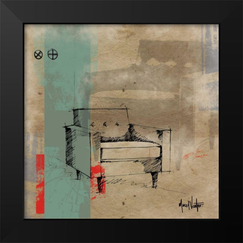 Jane Black Modern Wood Framed Art Print by Venter, Marcel