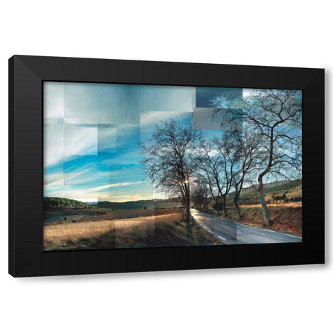 Penedes Vineyards Black Modern Wood Framed Art Print by Ventosa, Pep