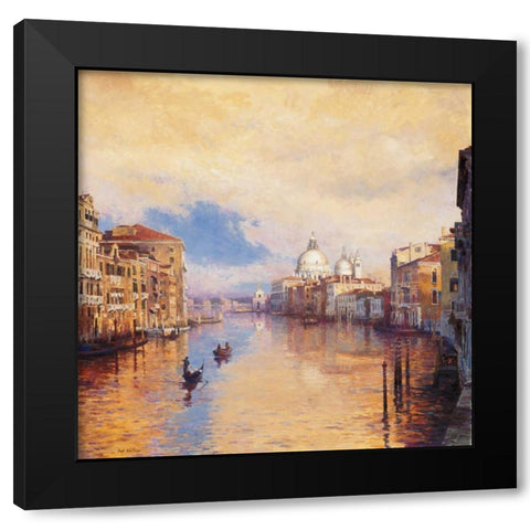 The Grand Canal Black Modern Wood Framed Art Print with Double Matting by Walters, Curt