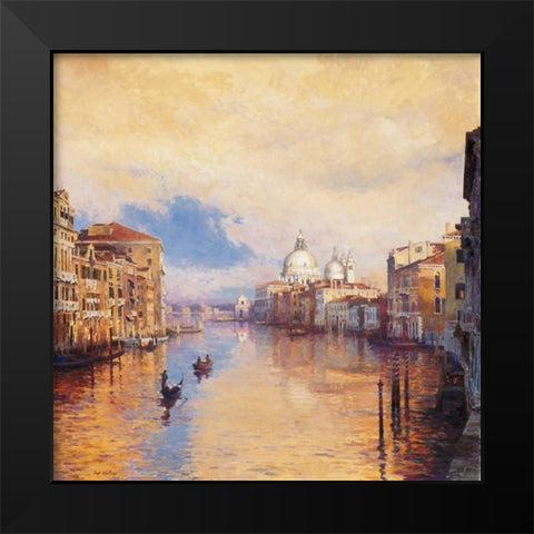 The Grand Canal Black Modern Wood Framed Art Print by Walters, Curt