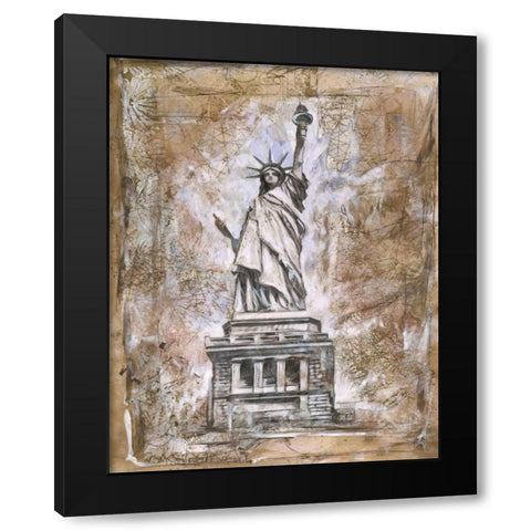 Liberty Black Modern Wood Framed Art Print by WIley, Marta G.