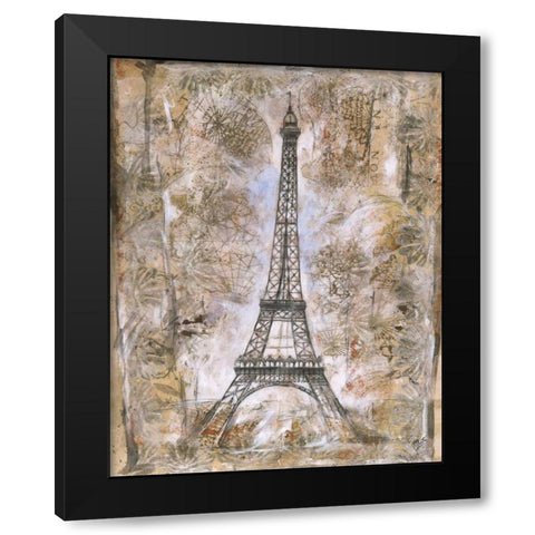 Eiffel Tower Black Modern Wood Framed Art Print with Double Matting by Wiley, Marta G.