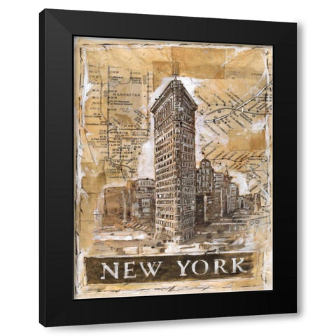 New York Black Modern Wood Framed Art Print with Double Matting by Wiley, Marta G.