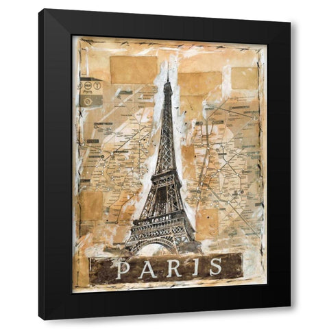 Paris Black Modern Wood Framed Art Print with Double Matting by Wiley, Marta G.