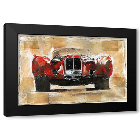 Vintage Red Black Modern Wood Framed Art Print by Wiley, Marta G.