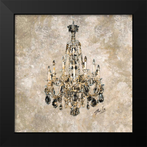 Champagne Chandelier Black Modern Wood Framed Art Print by Wiley, Marta G.