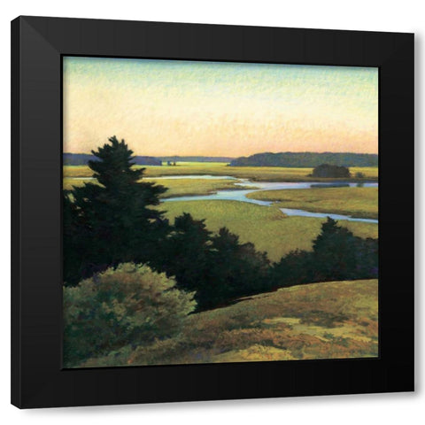 Evening Tide Black Modern Wood Framed Art Print with Double Matting by Wadlington, Sandy