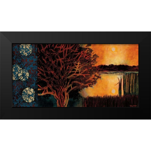 Burning Heart Black Modern Wood Framed Art Print by Willson, Valerie