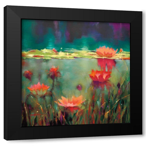 Nightfall Black Modern Wood Framed Art Print by Young, Donna