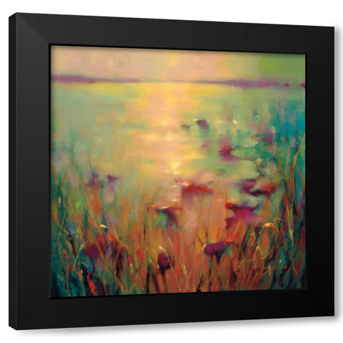Morning Black Modern Wood Framed Art Print with Double Matting by Young, Donna