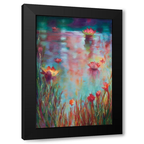 Garden Reeds Black Modern Wood Framed Art Print by Young, Donna