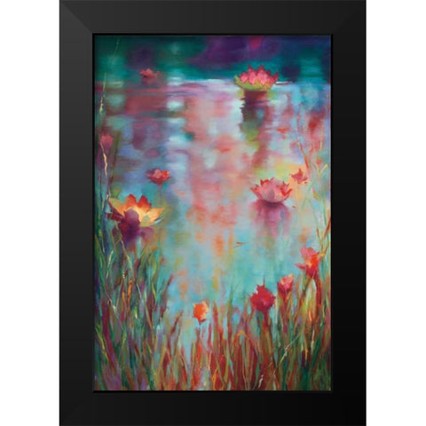 Garden Reeds Black Modern Wood Framed Art Print by Young, Donna