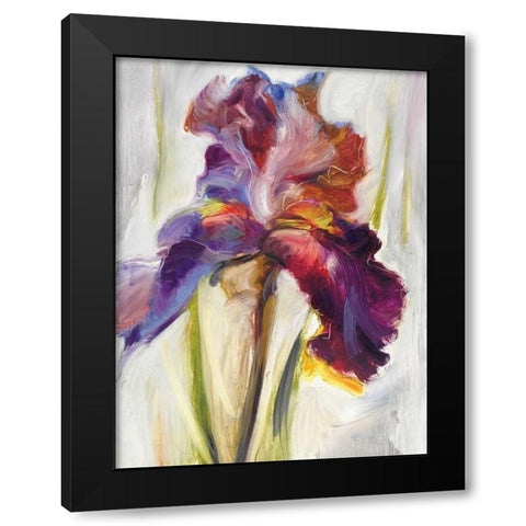 Colors of Iris I Black Modern Wood Framed Art Print by Zielinska, Maria