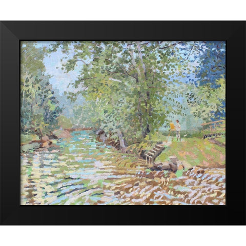 Nimrod Plein Air Painter Black Modern Wood Framed Art Print by Bajility, Andras