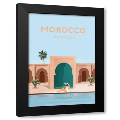 Moroco Black Modern Wood Framed Art Print with Double Matting by Artic Frame Studio