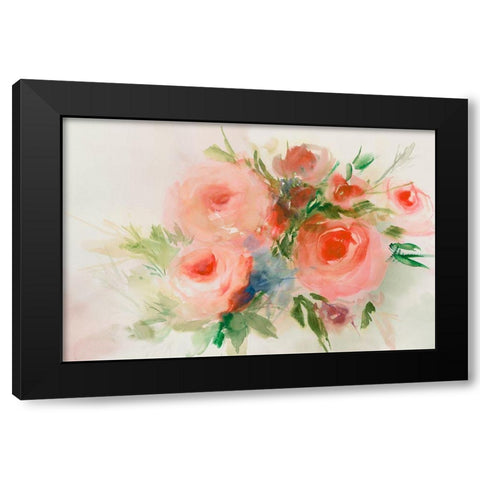 Dreamy Florals I  Black Modern Wood Framed Art Print by Aria K