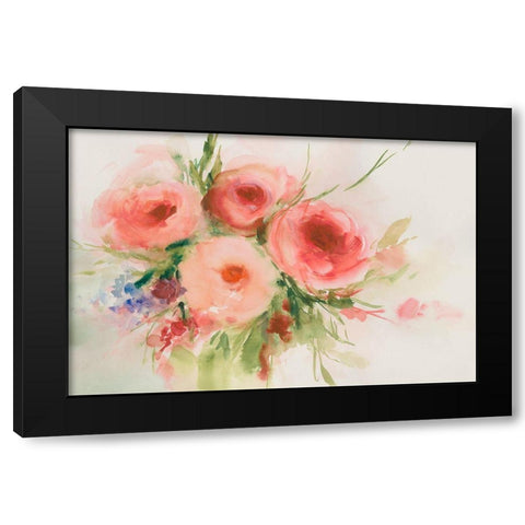 Dreamy Florals II Black Modern Wood Framed Art Print with Double Matting by Aria K