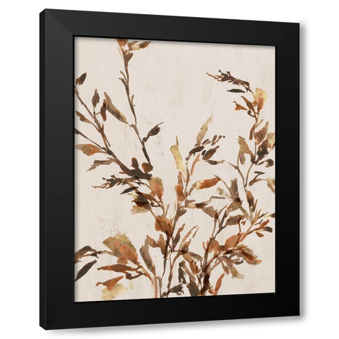 Golden Frond I  Black Modern Wood Framed Art Print by Aria K