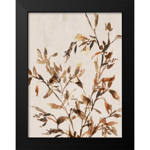 Golden Frond II  Black Modern Wood Framed Art Print by Aria K