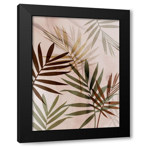 Subdued Leaves I  Black Modern Wood Framed Art Print by Aria K