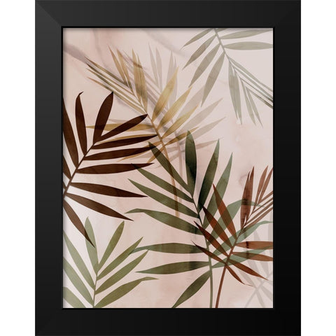 Subdued Leaves I  Black Modern Wood Framed Art Print by Aria K
