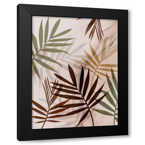 Subdued Leaves II  Black Modern Wood Framed Art Print by Aria K