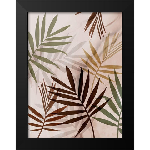 Subdued Leaves II  Black Modern Wood Framed Art Print by Aria K