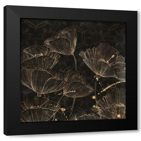 Midnight Blossoms II  Black Modern Wood Framed Art Print by Aria K