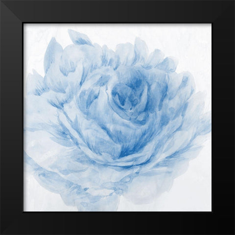 Peony Blue I  Black Modern Wood Framed Art Print by Aria K