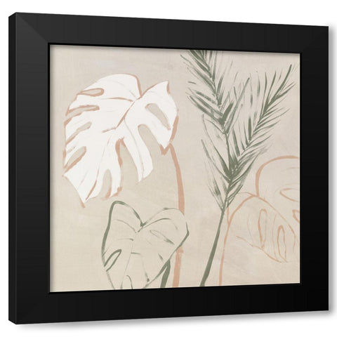 Boho Palms I  Black Modern Wood Framed Art Print with Double Matting by Aria K