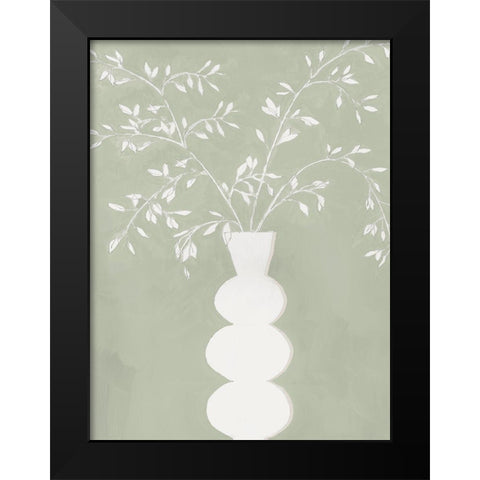 Sage Vase I  Black Modern Wood Framed Art Print by Aria K