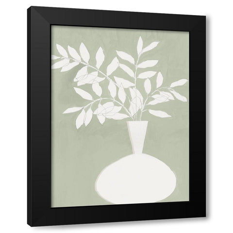Sage Vase II Black Modern Wood Framed Art Print by Aria K