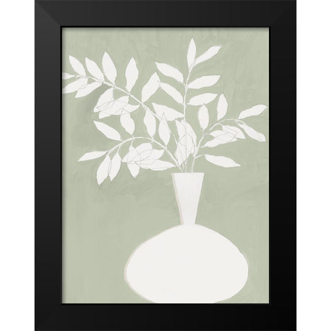Sage Vase II Black Modern Wood Framed Art Print by Aria K